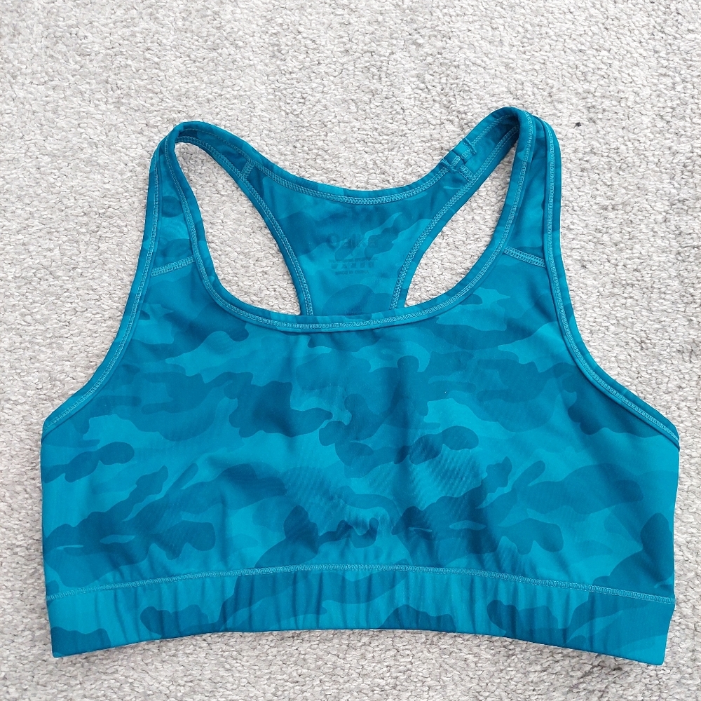 Oalka sports bra Large blue camo print razor back